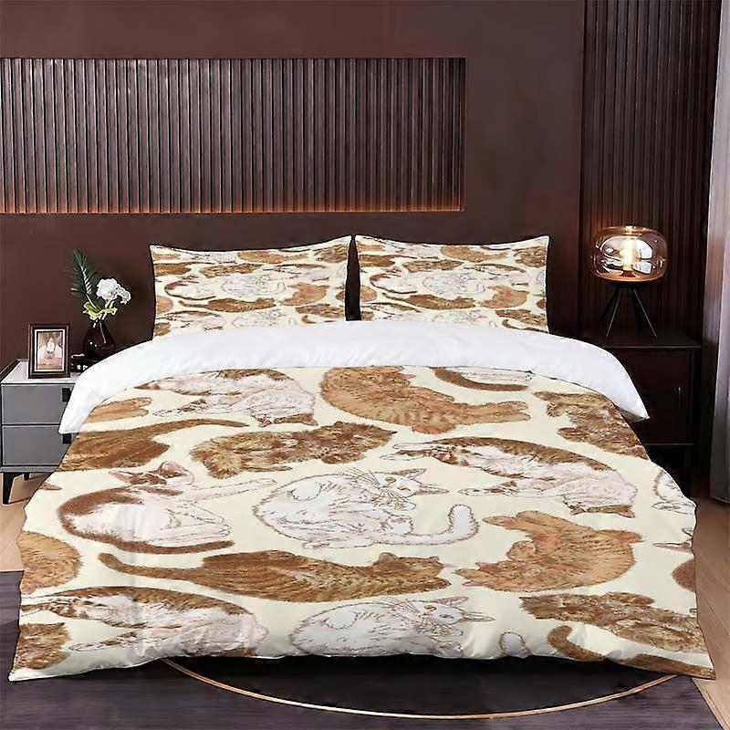 Cat Pattern Bedding Set Soft And Comfortable