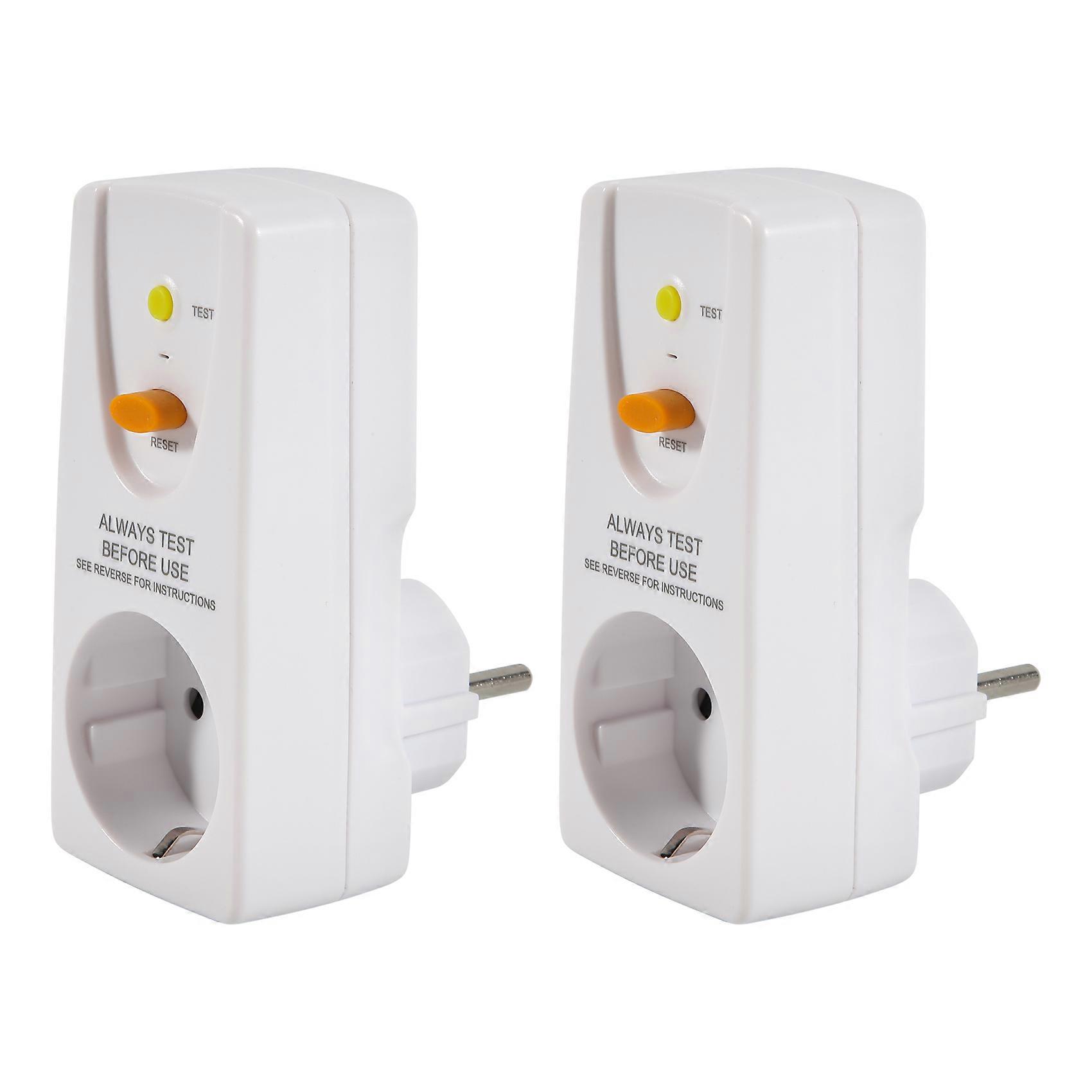 2pack 16A Gfci Leakage Protection Plug Rcd Socket Home EU Plug