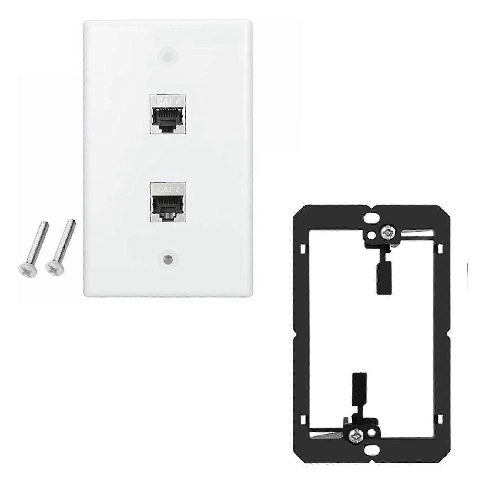 Single gang keystone wall plate for Cat7 network installations