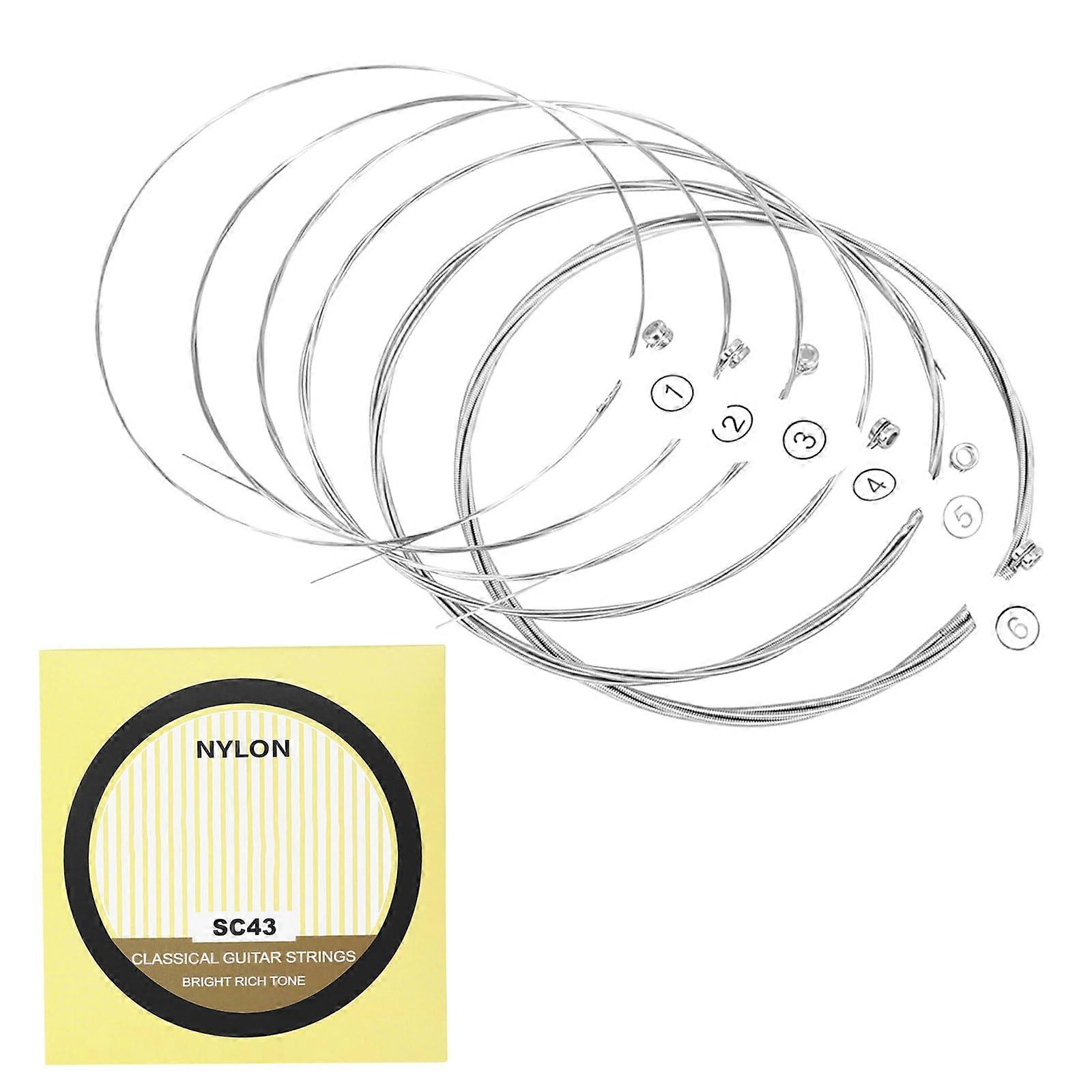 Classical Guitar Strings Set .028.043 Clear Nylon Warm Balanced Sound Easy Replacement