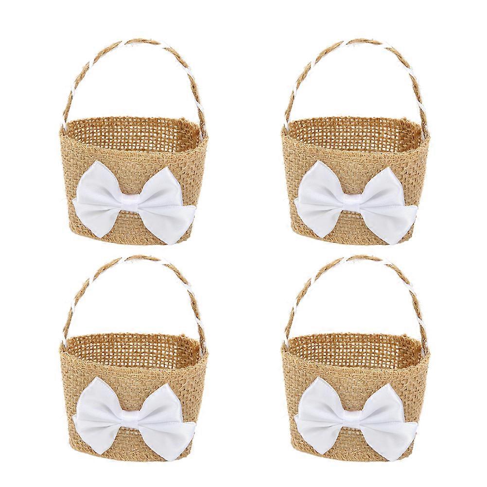 Wedding Storage Basket Linen Candy Holder for Banquet Use 4Pcs