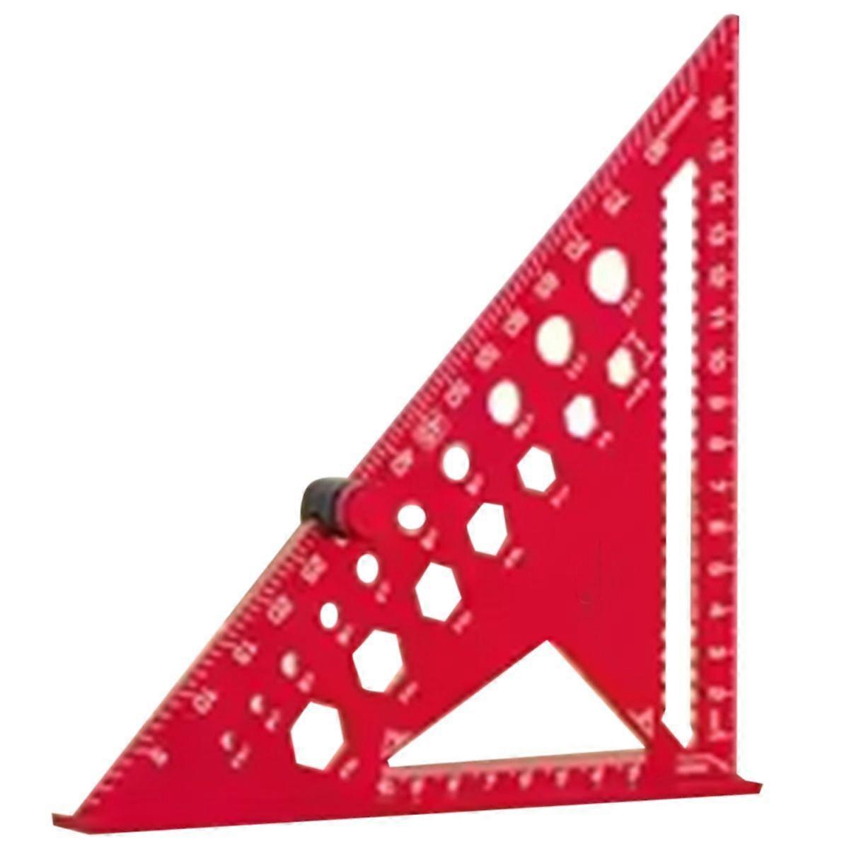 Triangle Ruler with Positioning Pin, Woodworking Multi Angle Ruler , High-Precision Right Angle Scribe Marking Ruler 7inch Red