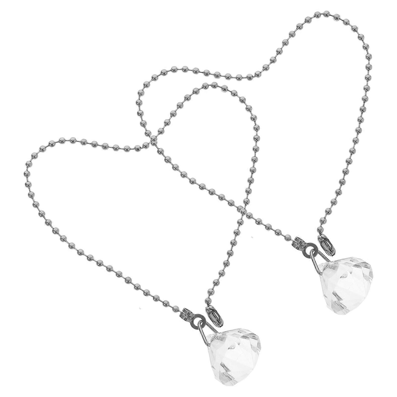 Crystal Ball Ceiling Fan Pull Chain 2Pcs for Light Pull Rope Decoration