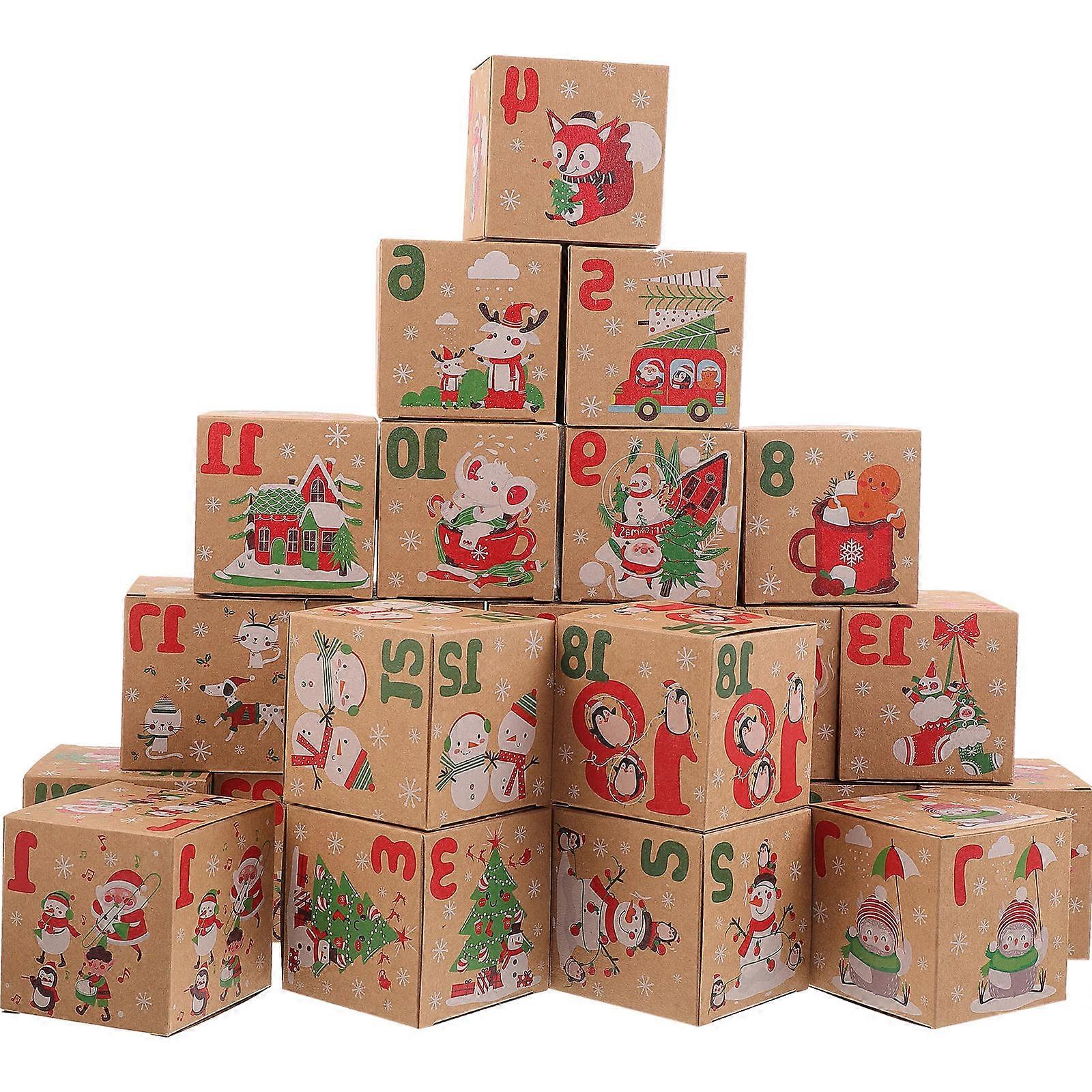 Christmas Candy Boxes Paper Cookie Boxes for Storage Use 24Pcs