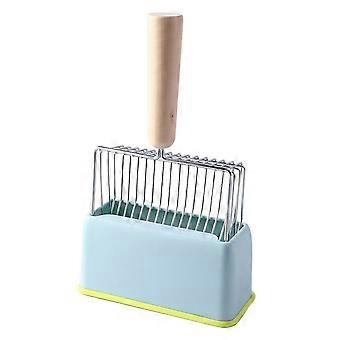 Pelle à litière pour chats en métal avec support de support, robuste et facile à nettoyer bleu