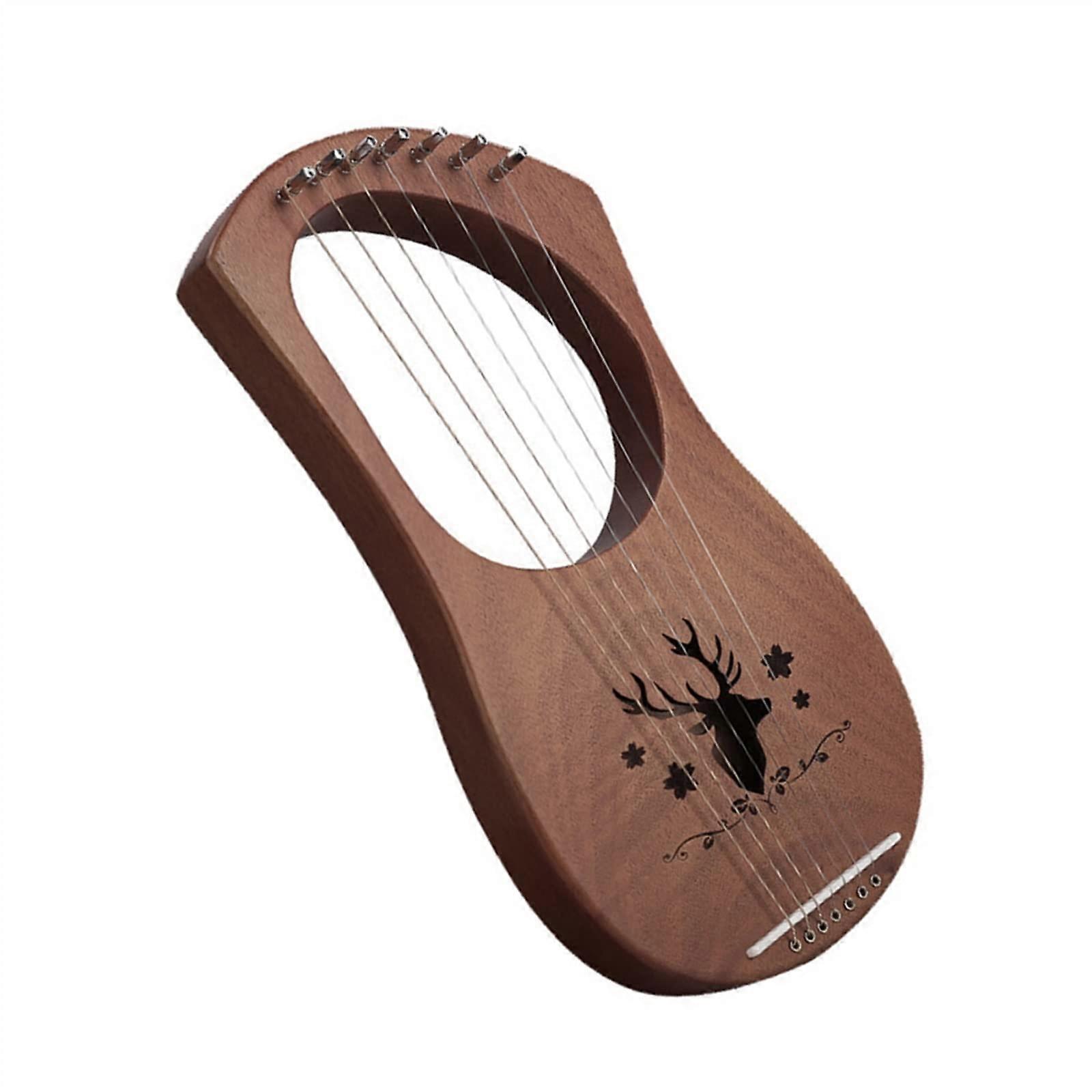 7 String Lyre Harp for Beginners with Clear Tones, Compact Size Mini Harp Instrument