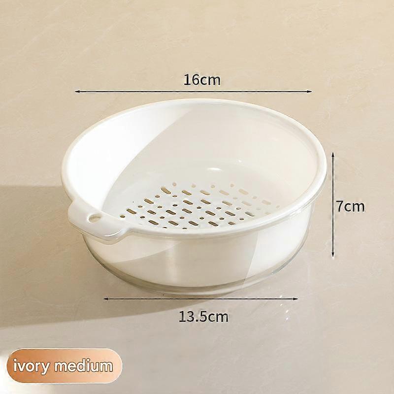 Double Layer Kitchen Vegetable Draining Basket, Clear, For Home Kitchen