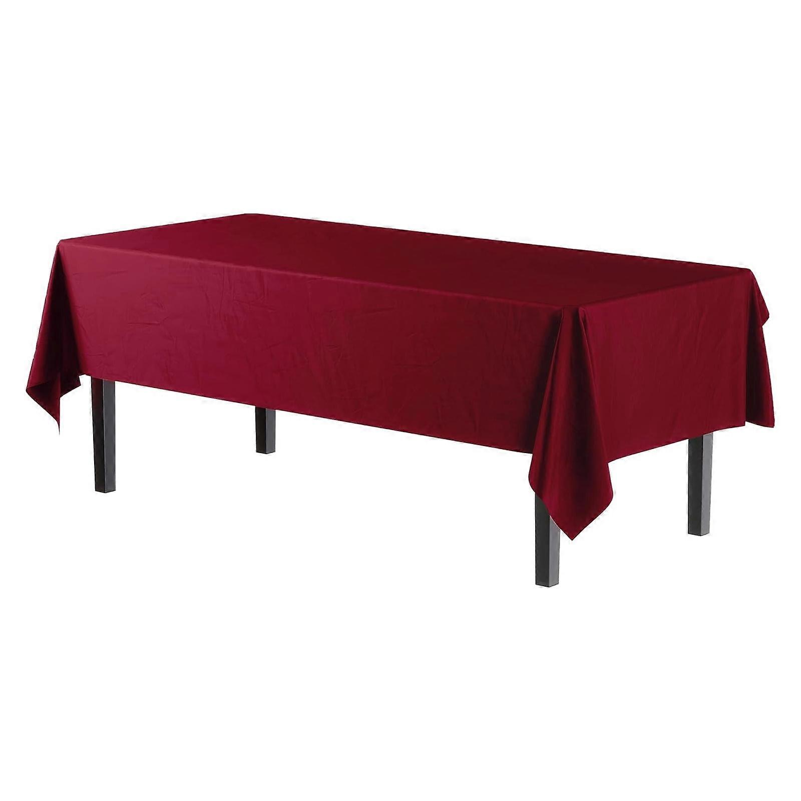 Waterproof Rectangle Tablecloth, Plastic-Backed & Wipe-Clean, Disposable for Parties, Picnics, Dining, Buffets, Camping