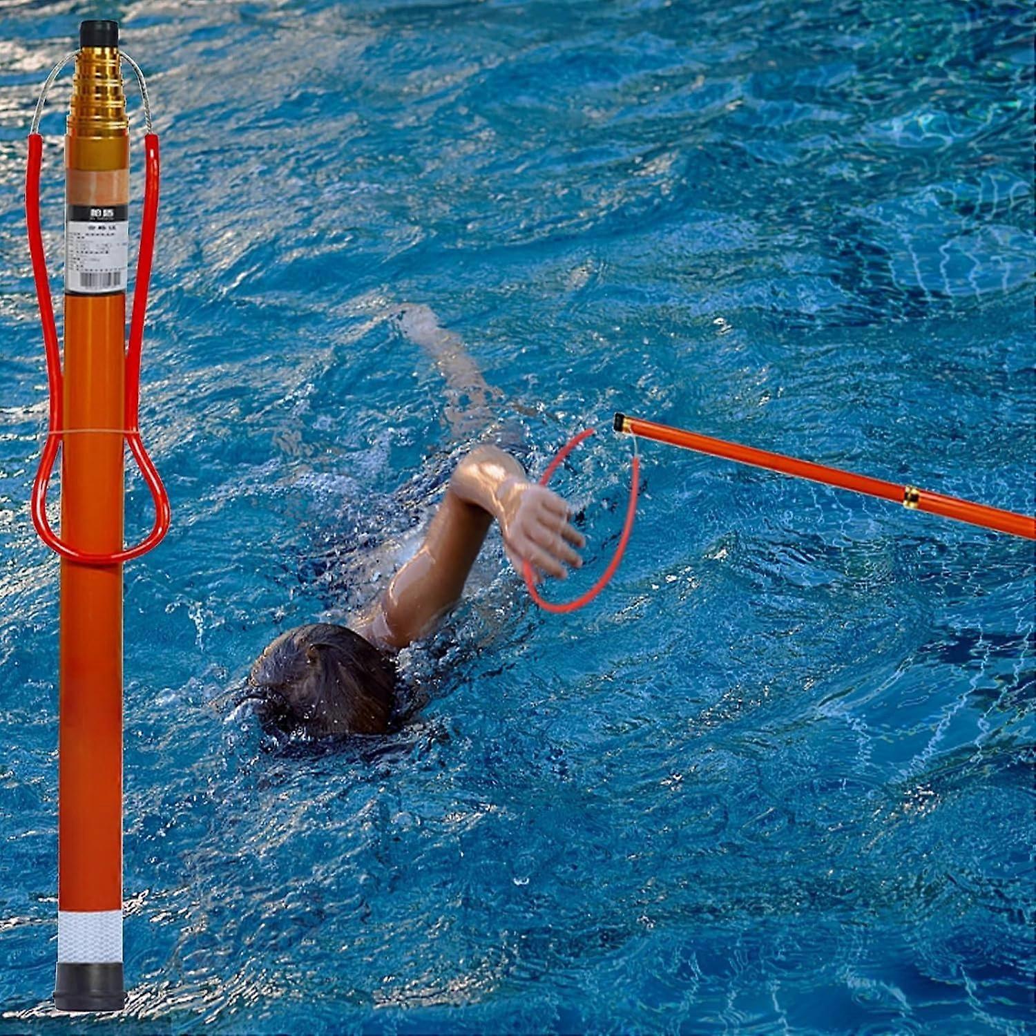 Telescopic Pool Rescue Pole with Adjustable Hook 15ft33ft for Lifeguard Emergency Use