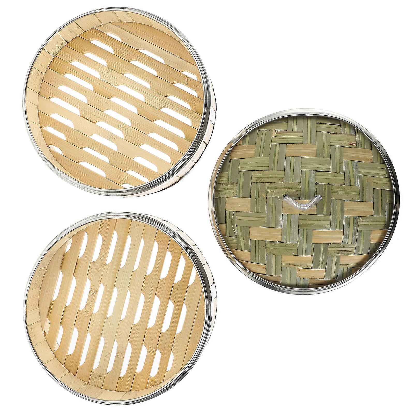 Bamboo Steamer Basket Multi-Layer Bun Steamer for Cooking 1Set Practical Kitchen