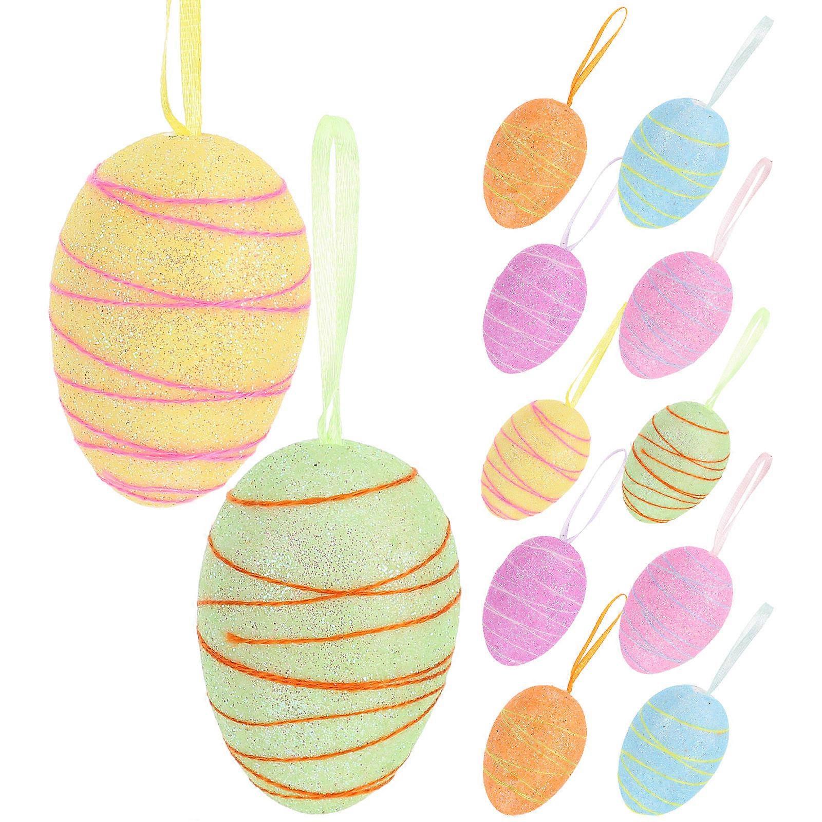 Mini Foam Easter Egg Decorations for Festive Decoration 12Pcs
