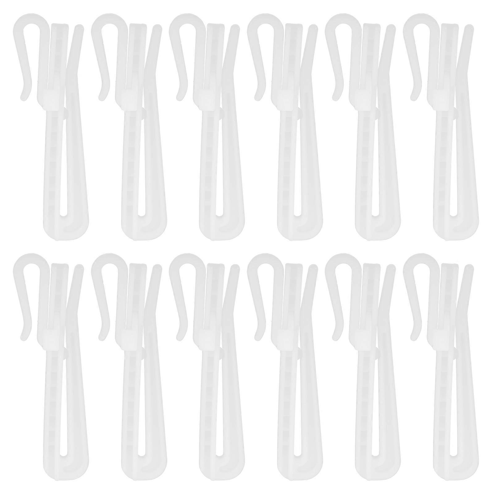 Plastic Curtain Hooks Adjustable for Pinch Pleated Drapes 100Pcs