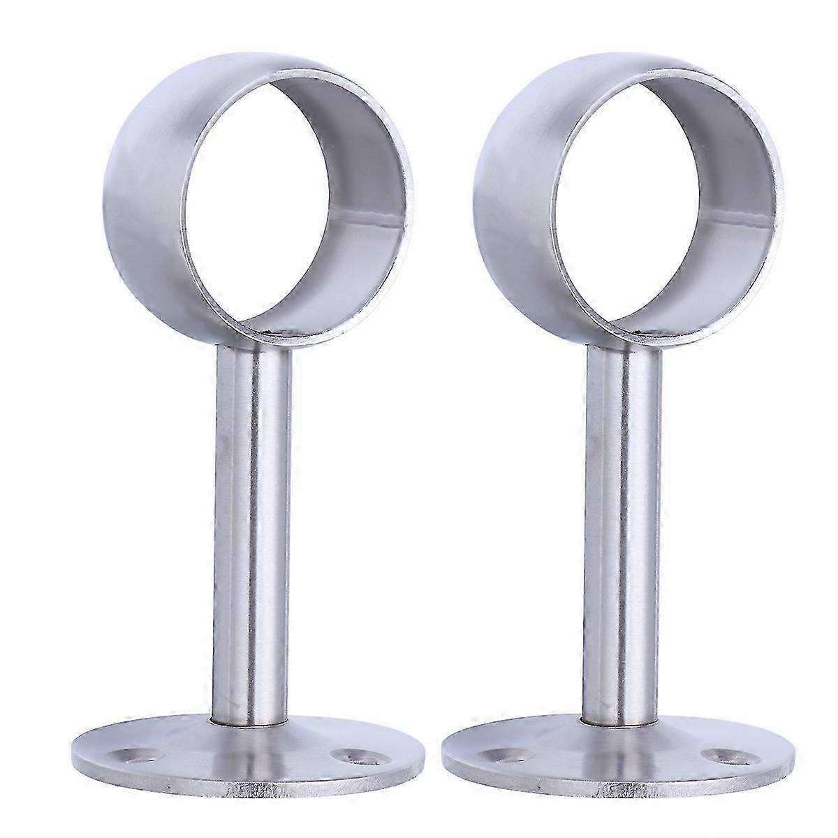 Silver Ceiling Mount Brackets compatible with Drapery Rod Set 6Pcs Stainless Steel