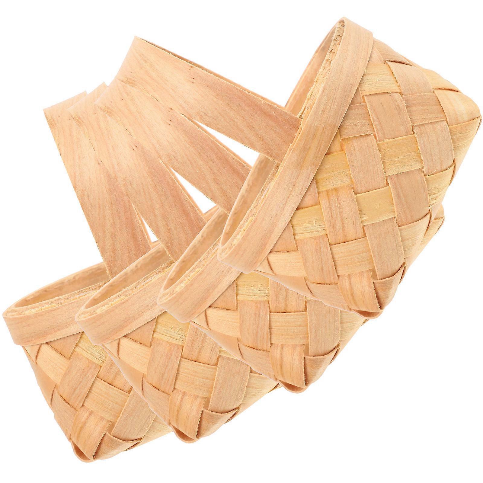 4pcs Simple Hand-woven Baskets Pretty Flower Baskets Practical Gift Baskets