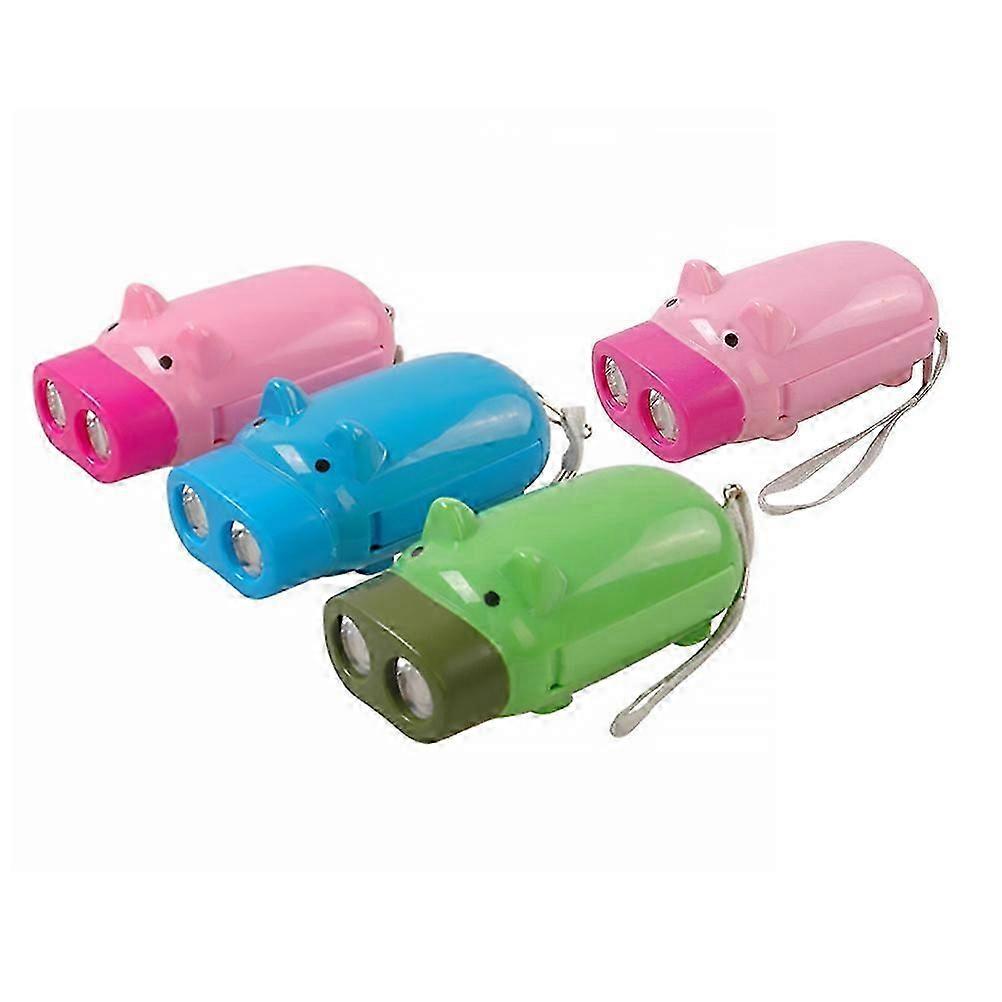 Portable Crank Flashlight Hand Flashlight for Lighting 4Pcs Set
