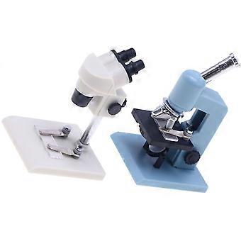 2pcs casa de bonecas microscópios miniatura crianças fingir jogar microscópios decorações minúsculas casa