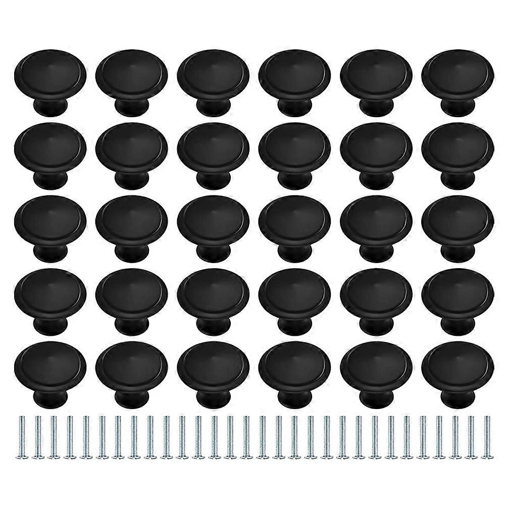 30pcs Round Drawer Knobs Stainless Steel Drawer Pull Knobs Round Cupboard Knobs