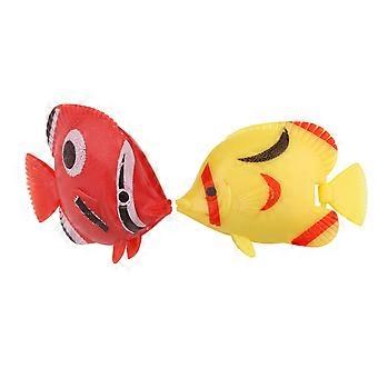 TINKSKY 10pcs lebensechte Kunststoff künstliche bewegliche schwimmende Fische Ornament Dekorationen für Aquarium Aquarium (zufällige Farbe & Muster)