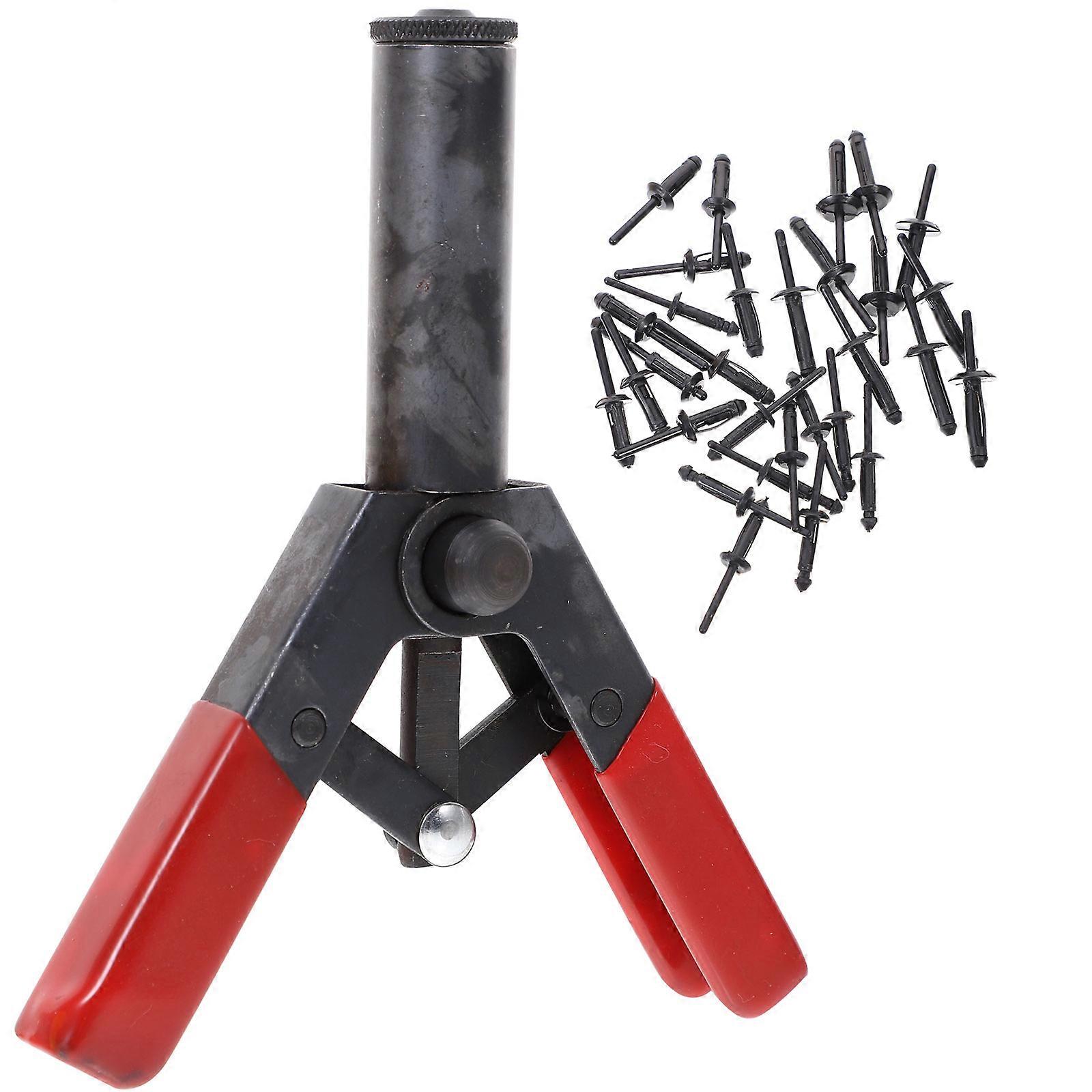 Black Riveter Machine with 1Set Poly Rivet Set for Professional Riveting