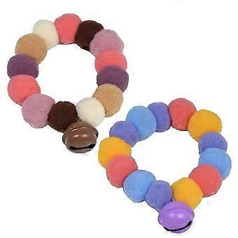 Birthday Pom Pom Pet Collar For Dog Cat Cute Necklace Soft Macaron Balls Adorable Xmas Gift For Puppy Kitty