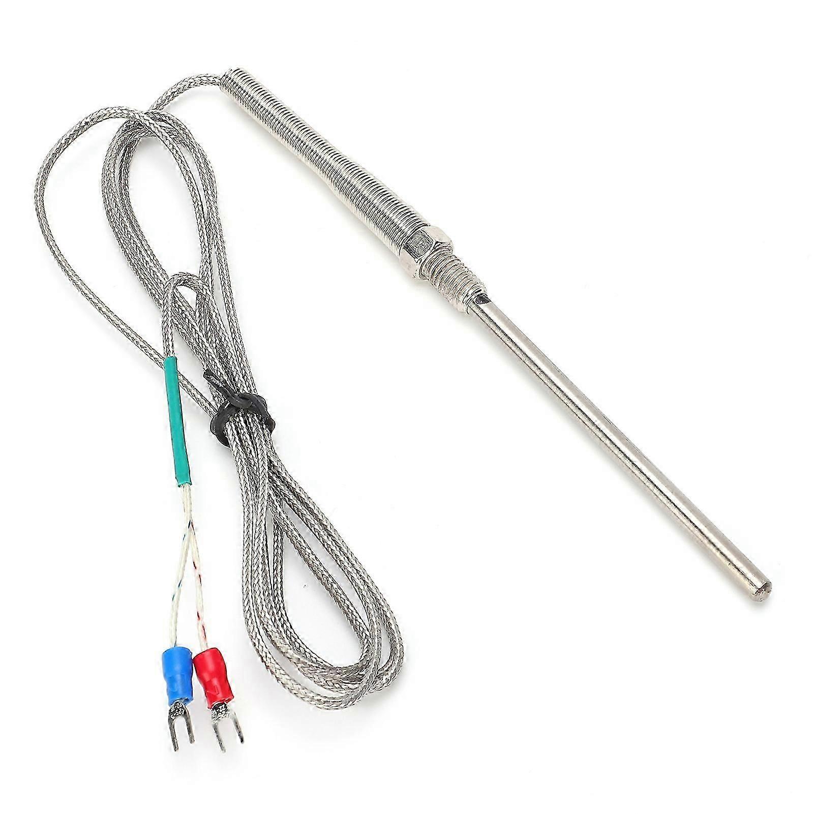 3.9in K-Type Probe Thermocouple Precise 0-800C Temperature Test M8 Thread with 4.9ft Cable