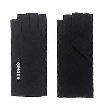 Women's Reflective Letter Half Finger Dralon Gloves - Warm Winter Gloves for Outdoor, Sports, Riding