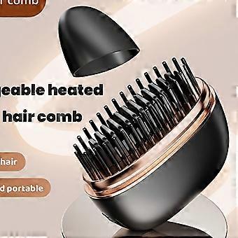 Mini Cordless Bangs Comb, Portable Pocket Hot Comb, Rechargeable USB, Anti-Scald Shell, Lightweight for Travel Gifts