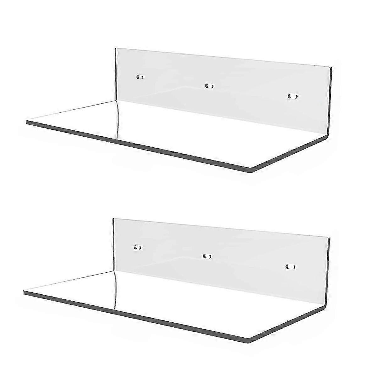 Acrylic Floating Shelf Small Storage Rack Wall-Mounted Transparent