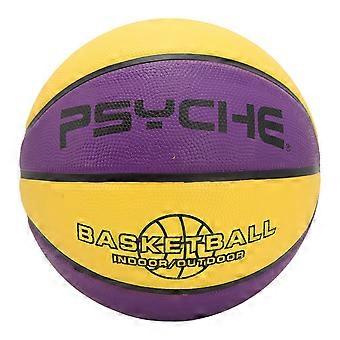 Rubber Basketball Rubber Yellow Purple Soft Touch Easy To Grip Sports Basketball for Kids Youth Boys Girls Size 3 7.1in