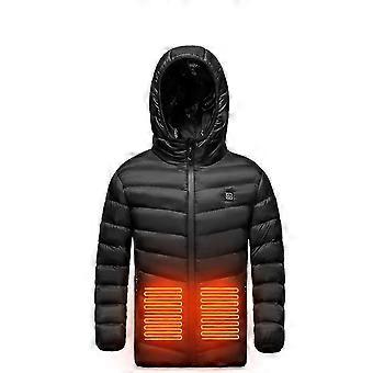 Children Boys Girls Outwear Usb Electric Heated Lightweight Rechargeable Heating Waistcoat Down Jacket Hooded Coat