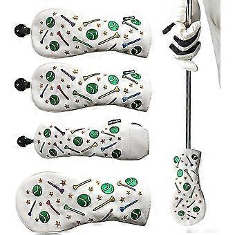 Golf Kopfbedeckungen, leicht zu reinigende Golfschlägerabdeckung Set von | Pu Leder Golf Club Kopfbedeckungen Set passend für alle Fairway und Driver Clubs