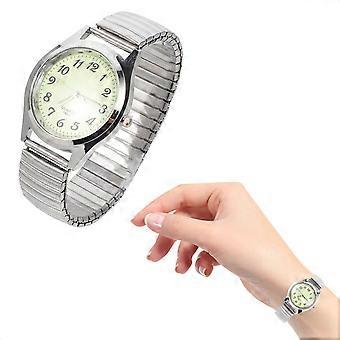Casual Senior Night Light Watch With Mechanical Movement For Outdoor Hiking And Formal Business Silver Color 1Pcs