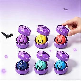 Spooky Emoji Bun Squeeze Toy, Halloween Slow Rebound Stress Relief, Fun Venting Gadget with Purple Steamer