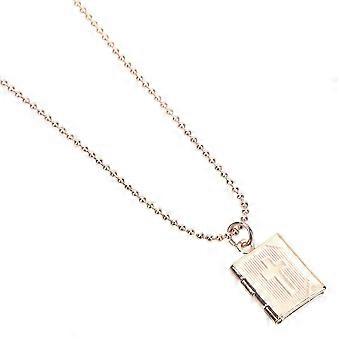 Bible Photo Pendant Necklace for Women - Rose Gold Copper Locket, Holds 1 Picture, 9.43x0.55x0.43 inches
