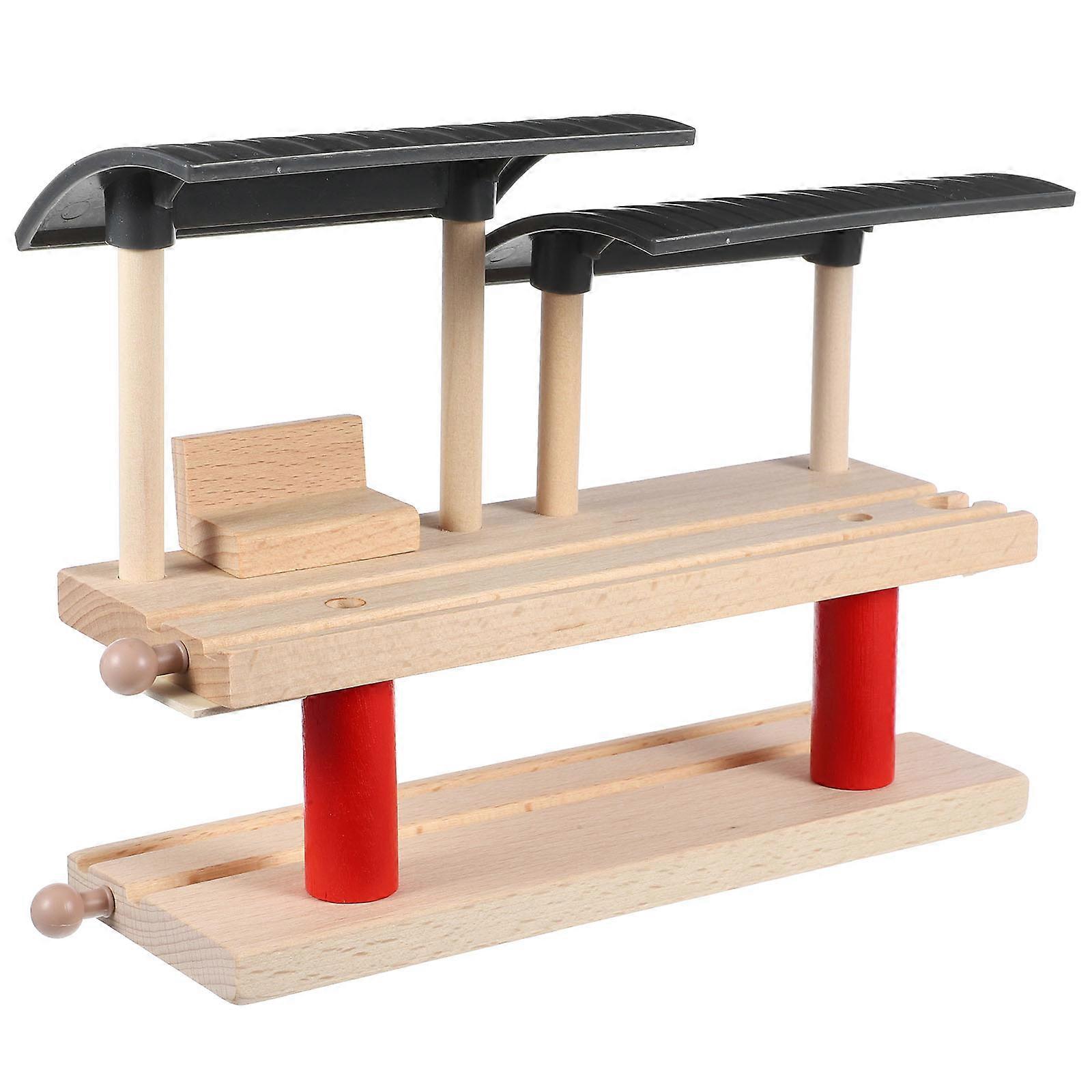1 Set Double-deck Train Platform Toy Early Educational Diy Plaything Train Track Platform Accessory