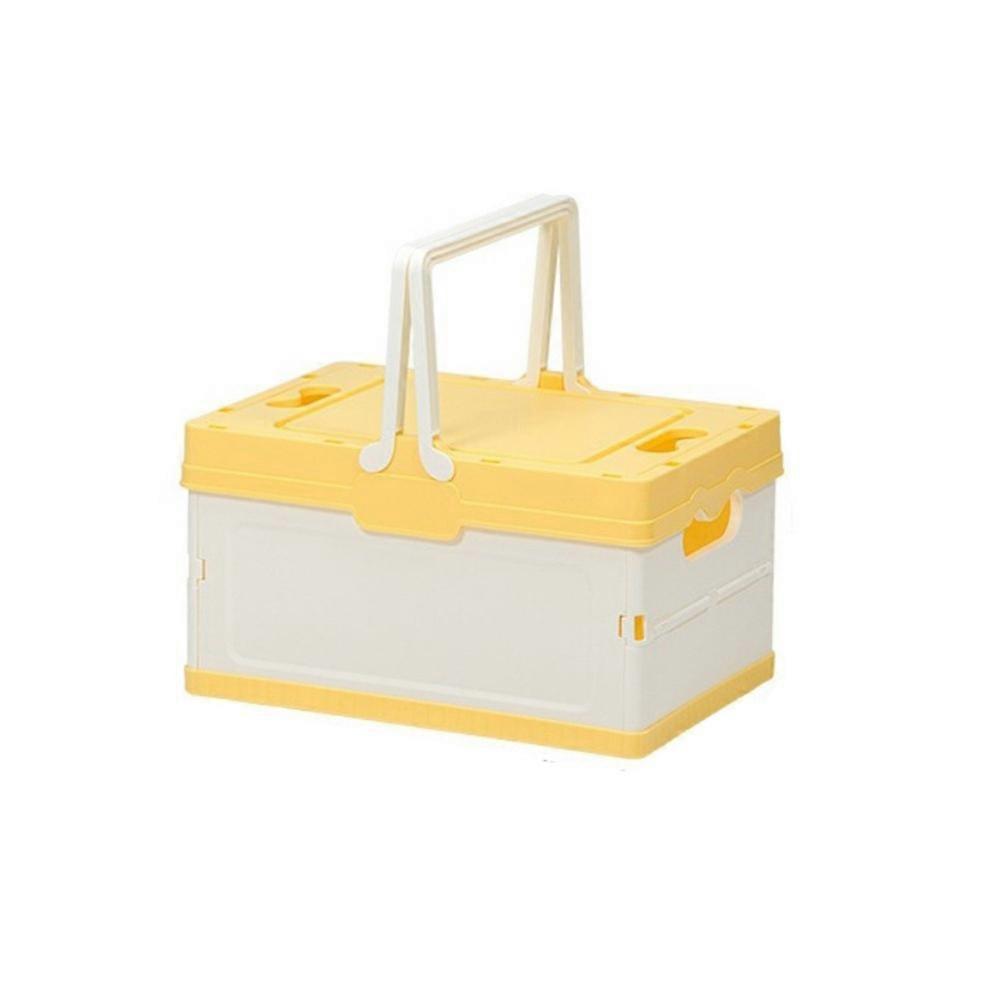 Handheld Folding Storage Box Stackable Plastic Camping Basket Multi-Colour Space Saving Snack Desktop