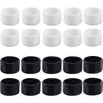 20Pcs 2 Colors Tennis Racket Grip Ring 30mm Racquet Grip Ring Rubber Ring with Non-Slip Badminton Racquet Fix Ring Grip Band