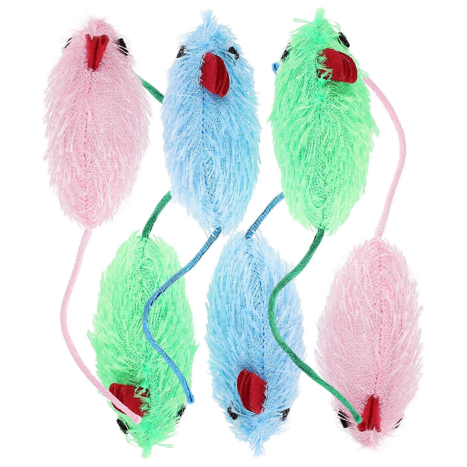 Interactive Cat Mouse Toy Plush for Cats 6Pcs Assorted