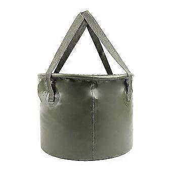 Outdoor Portable Folding Bucket Portable Fishing Water Storage Container Camping Travel Portable Picnic Bucket Green B