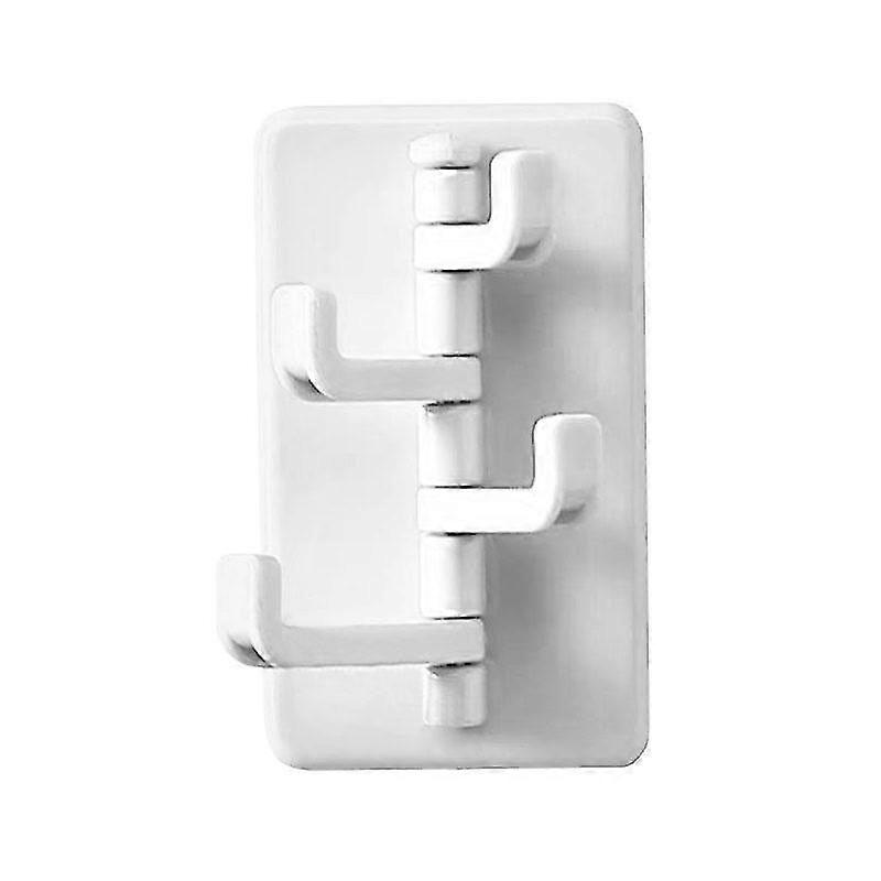 Self-adhesive Wall Hook, 4 hooks - White