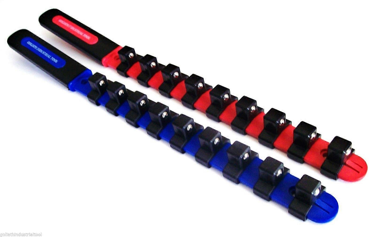 2 1/2 Inch Socket Organizer Rack ABS Plastic Red Blue ColorCoded Storage