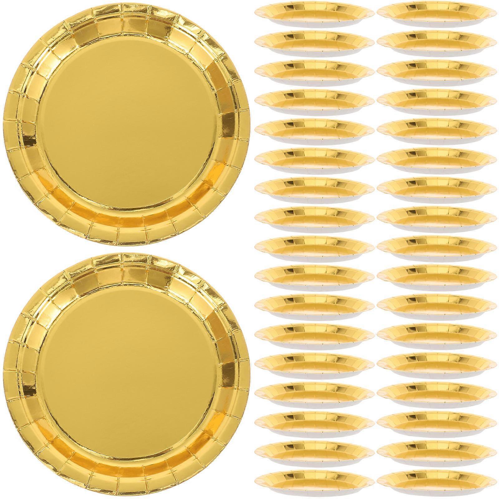 Gold Serving Platters Multi-Function Dinner Plate for Daily Use 80Pcs