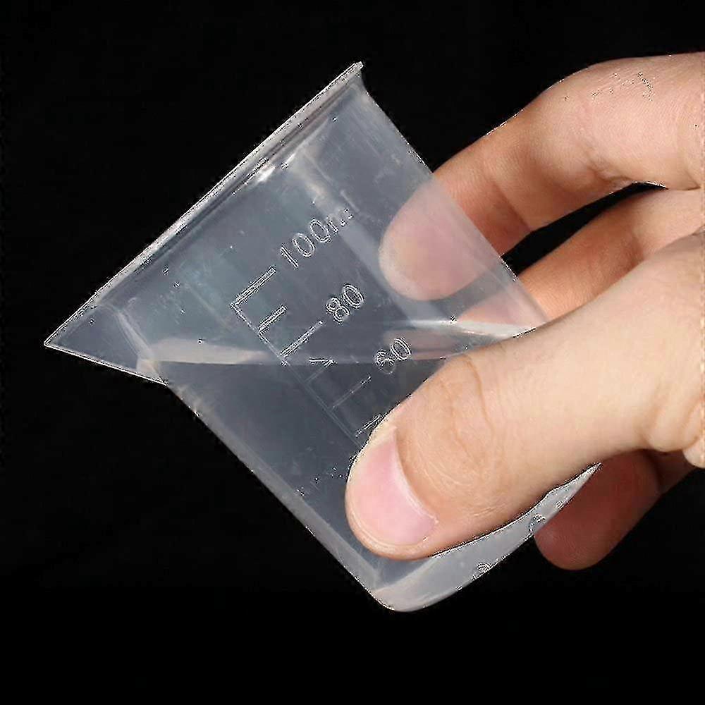 100ml Graduated Beaker Clear Plastic Measuring Cup compatible with Baking Lab Kitchen Measure Tool