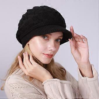 Naiset neulottu hattu Neulottu Visiiri Pipo Hatut Baret Cap Warm laskettelulakit talveksimusta