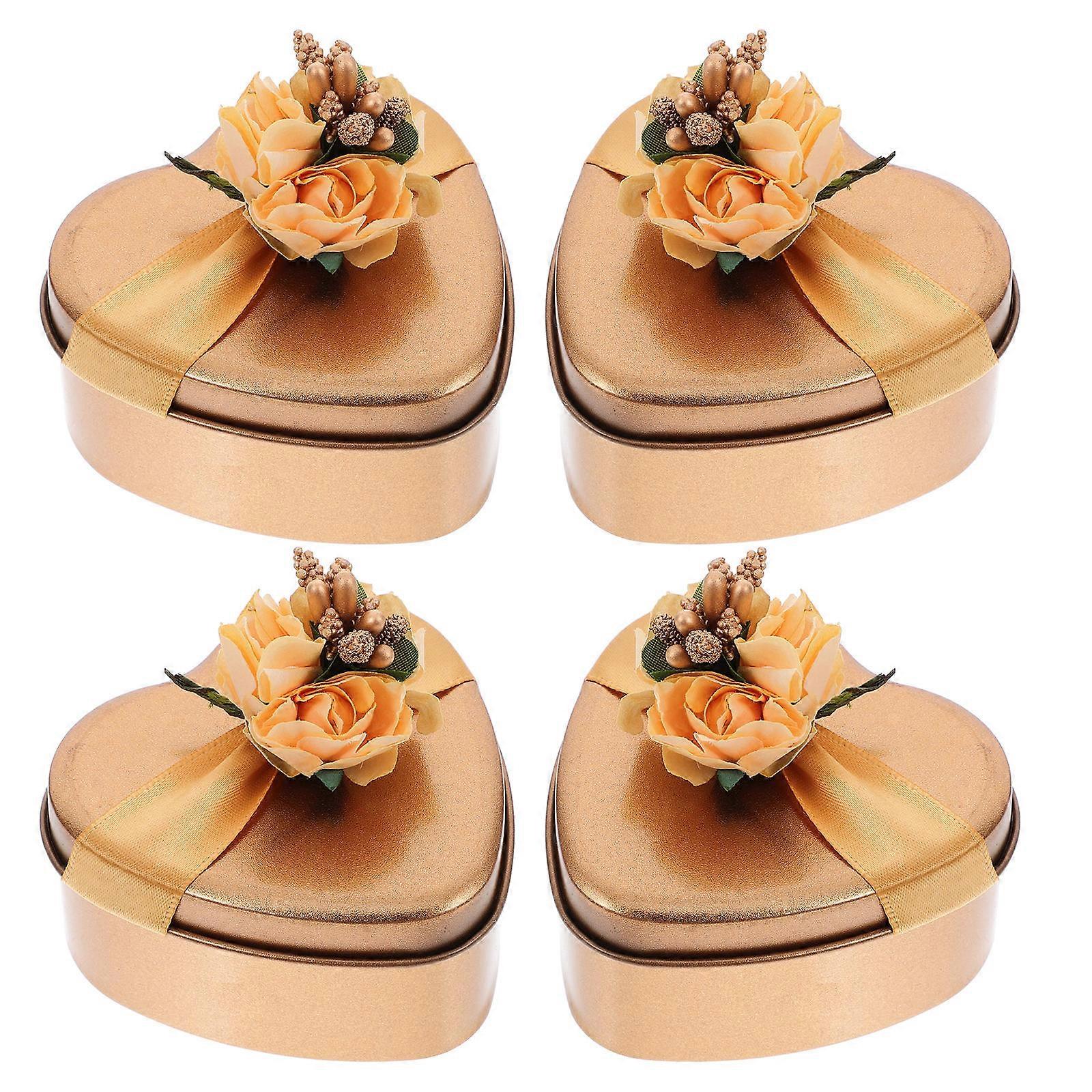 Shape Iron Boxes for Wedding Candy Storage 4Pcs Set