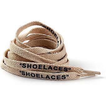 4Pcs Polyester Flat Shoelace Flat Sneaker Shoe String with Word for Adults Tan 1200x9x1.5mm