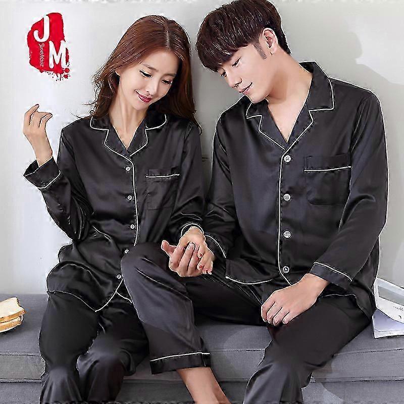 Black Silk Herren Pyjama Sets