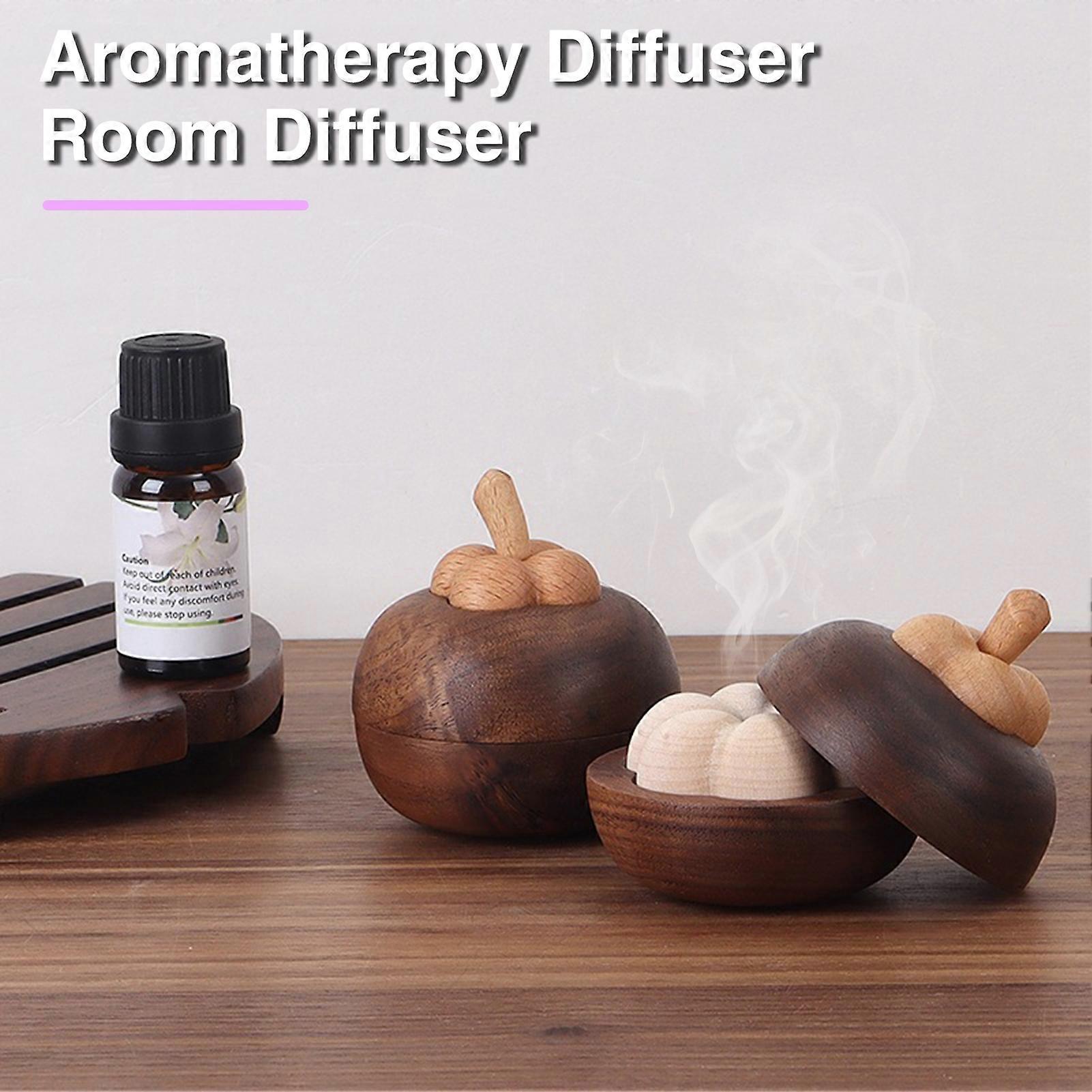 Solid Wood Essential Oil Diffuser with Mangosteen Shape Design
