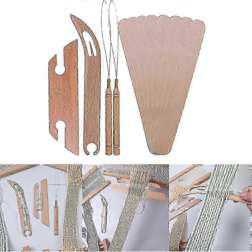 Inkle Weaving Shuttles Set Multifunctional Weaving Tool Practical Needle Threader compatible with Weaving Enthusiasts Craft Lovers