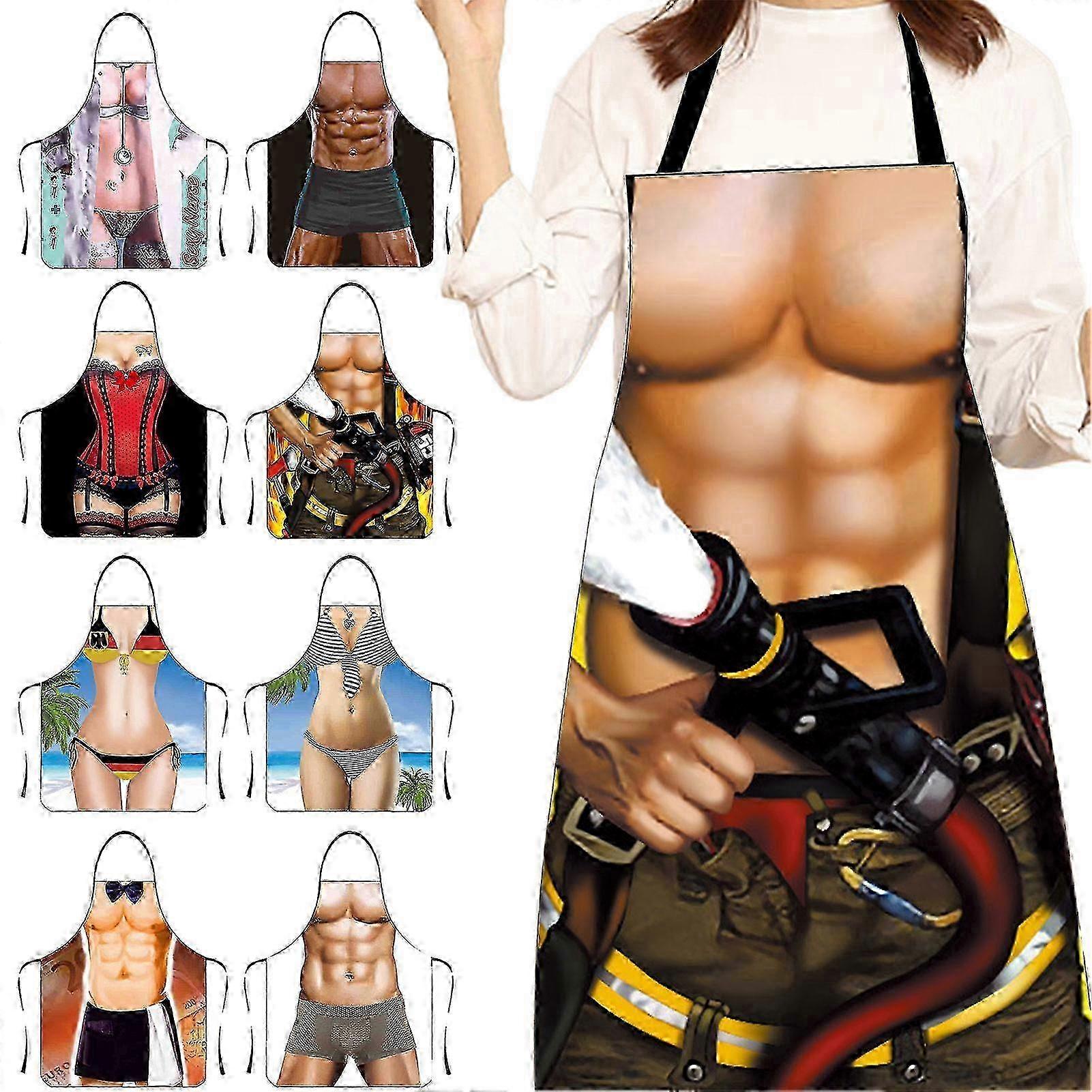 Clear Image Muscular Man Apron